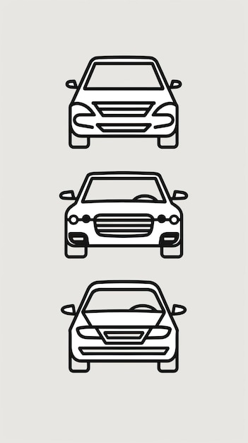 Ícone de carro definido em estilo linear Símbolo de transporte Ilustração vetorial ar 916 estilo bruto ID de trabalho 238b62b846