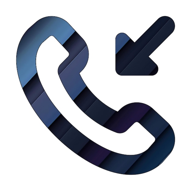ícone de chamada de entrada azul ciano textura diagonal escura