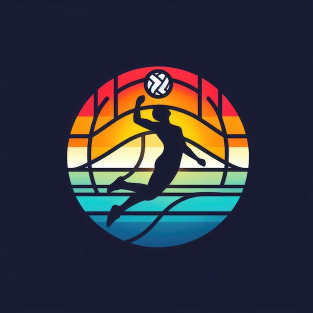 ícone de competição de voleibol sinal esportivo colorido