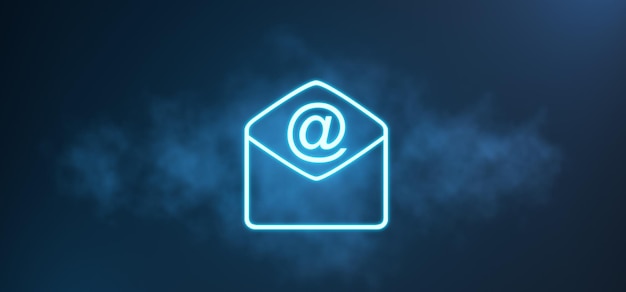 Foto Ícone de conceito de e-mail em fundo de nuvem renderização 3d