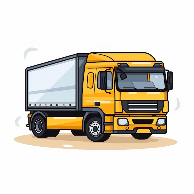 ícone de design plano moderno de um caminhão com contorno grosso em fundo branco