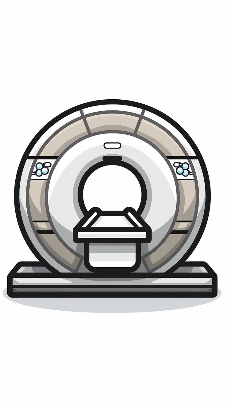 Foto ícone de emoji de ressonância magnética em fundo branco