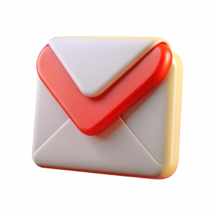 Foto ícone de envelope 3d com selo vermelho para mensagens