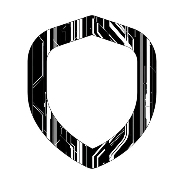 ícone de escudo texturas de tecnologia preta e branca