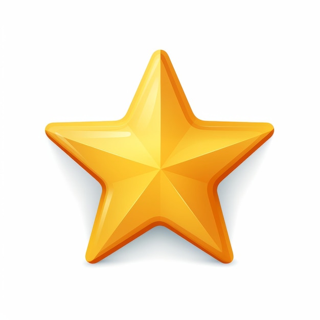 ícone de estrela dourada realista isolado em fundo branco