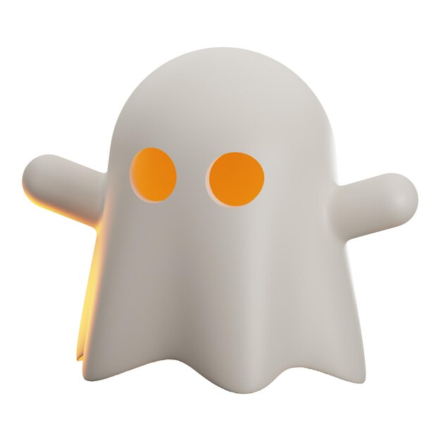 Foto Ícone de fantasma de halloween renderização 3d em fundo isolado