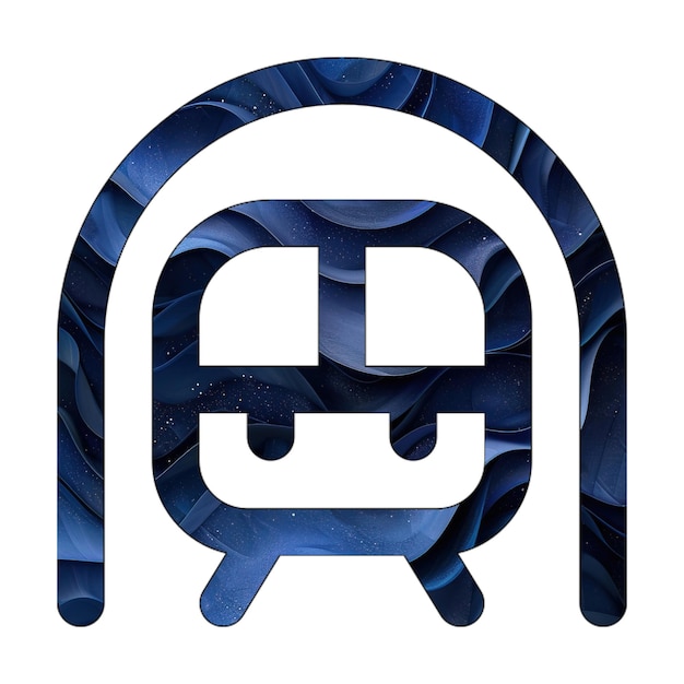 ícone de foto túnel de metrô de trem leve desenho de estilo de fundo de gradiente azul