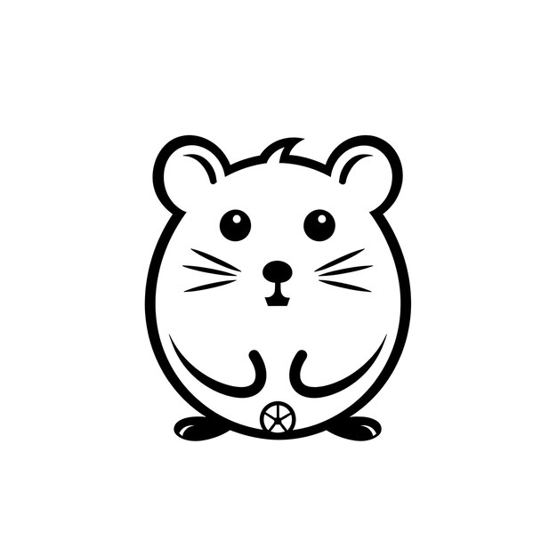 Foto Ícone de hamster cara de hamster bonito com bochechas gordinhas e um mini conceito de ideia de design simples arte minimalista