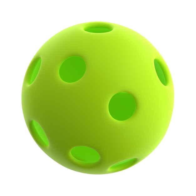 ícone de ilustração 3D de pickleball com um fundo branco