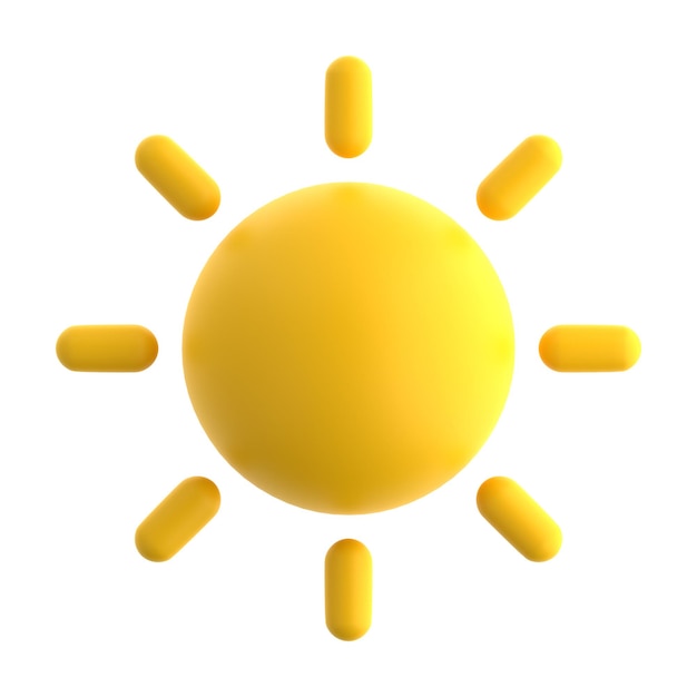 ícone de ilustração 3D de sol