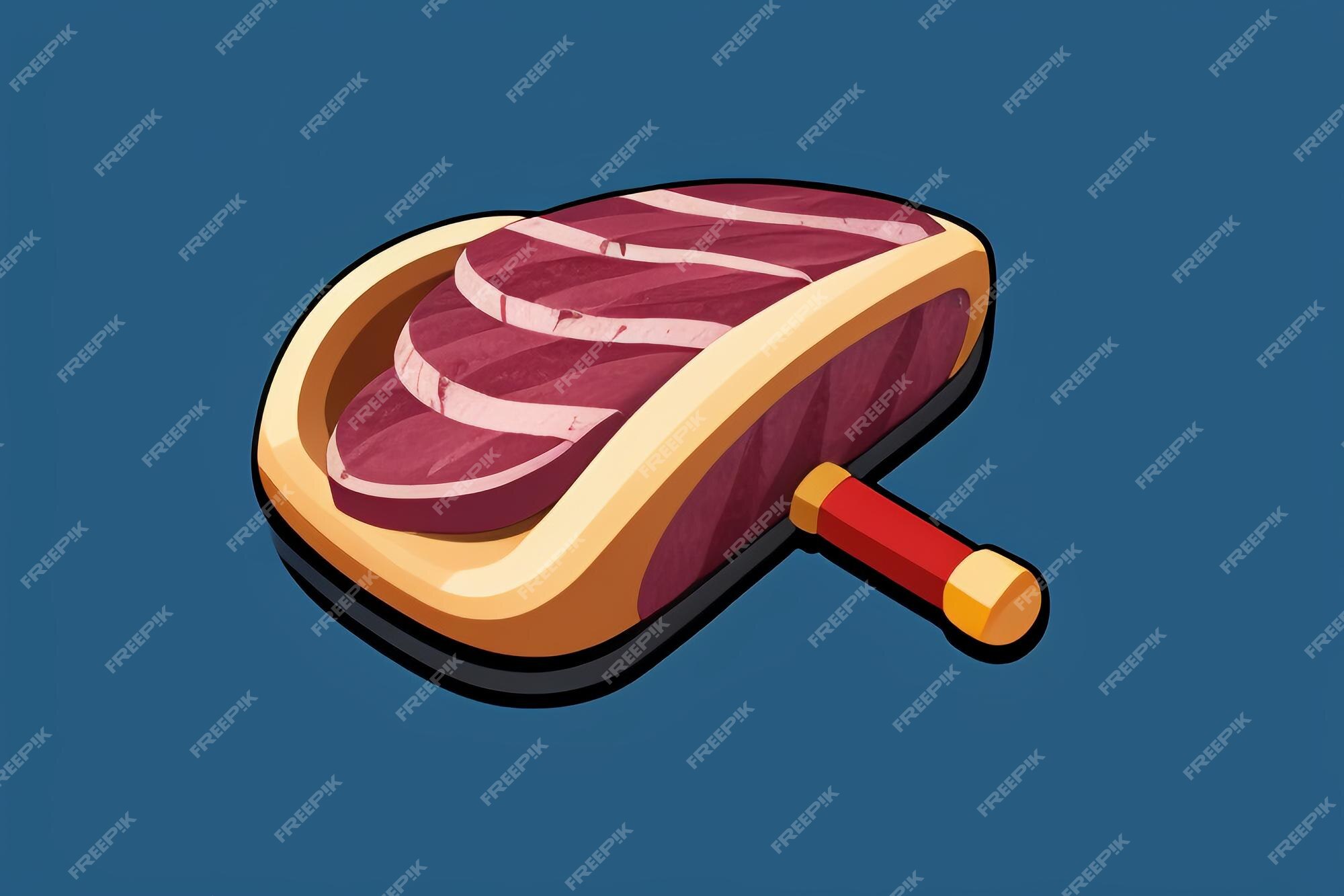 Carne ocidental comida ui ícone jogo prop design gourmet bife estilo 3d c4d  elemento de renderização de desenho animado