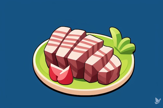 Carne ocidental comida ui ícone jogo prop design gourmet bife estilo 3d c4d  elemento de renderização de desenho animado