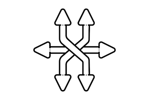 Foto Ícone de linha de seta versátil símbolo de site preto sinal de contorno minimalista