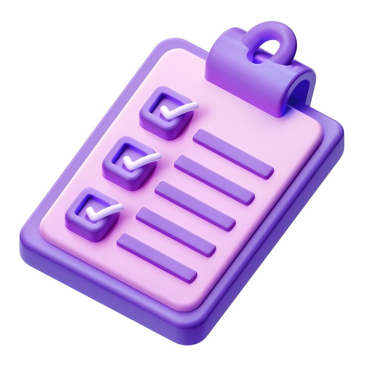 Foto ícone de lista de verificação de documentos azul minimalista 3d flutuando em fundo branco