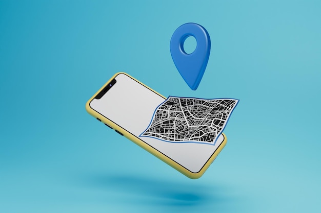 ícone de localização do mapa. determinar a rota no smartphone.