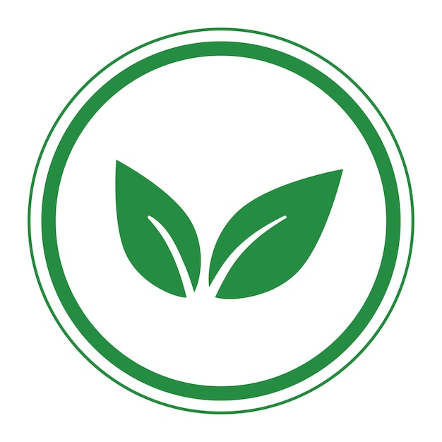 Ícone de logotipo vegano verde com fundo transparente png