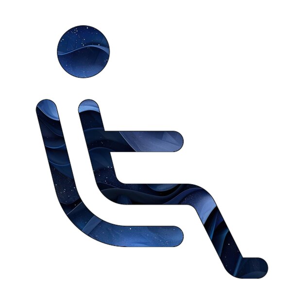 ícone de luz de foto assento de pessoa reclinado desenho de estilo de fundo de gradiente azul