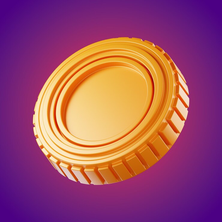 Foto ícone de moeda de ouro premium em 3d em fundo isolado