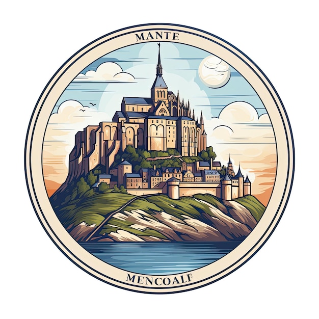 Foto Ícone de mont saint michel em fundo branco