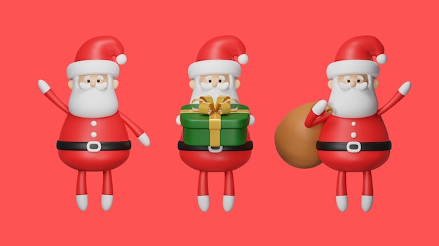 ícone de objetos de decoração de ano novo de Natal 3D isolar ilustração de renderização 3D de fundo