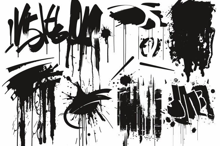Foto ícone de pincelada pincelada mancha isolada pincelada pintada textura tinta forma de tinta mancha de salpico
