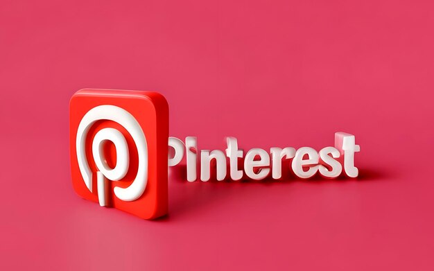 ícone de pinterest 3d