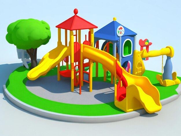 Ícone de playground para crianças do jardim de infância gerado por IA 3D