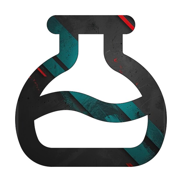 ícone de poção de frasco diagonal preto verde vermelho