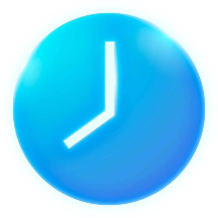 Foto ícone de relógio adesivo png brilho de néon fundo transparente