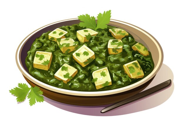 Foto Ícone de saag paneer em fundo branco