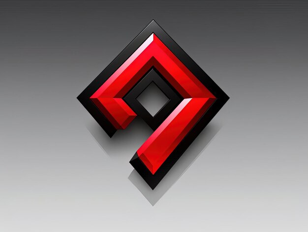 Foto Ícone de seta preta com vermelho para web transparente no estilo de bryce 3d
