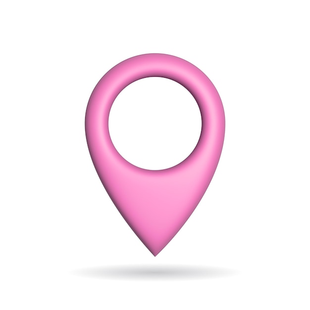 ícone de sinal gps de renderização 3D ilustração com sombra isolada no branco