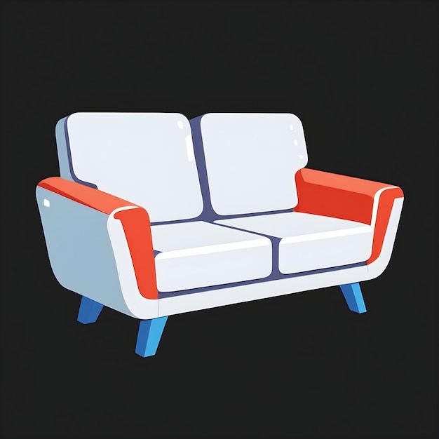 Foto Ícone de sofá ilustração de móveis planos clipart de sofá simples vector de assentos moderno design de interiores
