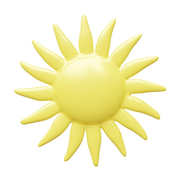 Ícone de sol amarelo isolado em branco
