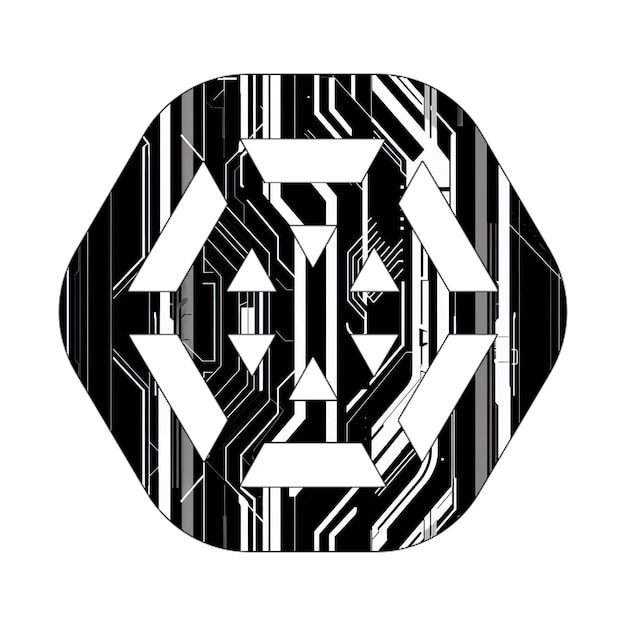 ícone de teia de aranha texturas de tecnologia preta e branca