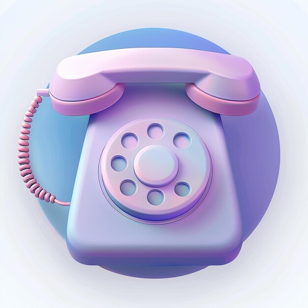 Foto Ícone de telefone 3d que está em um fundo azul com um telefone nele