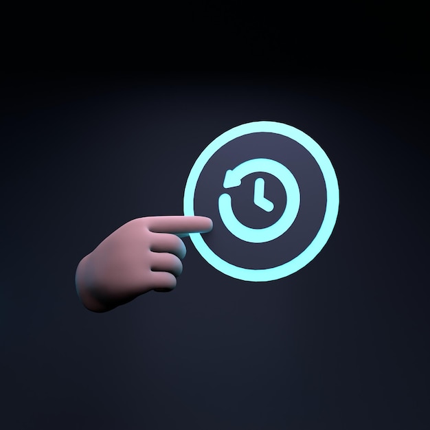 Ícone de tempo Ícone de relógio ilustração de renderização 3d