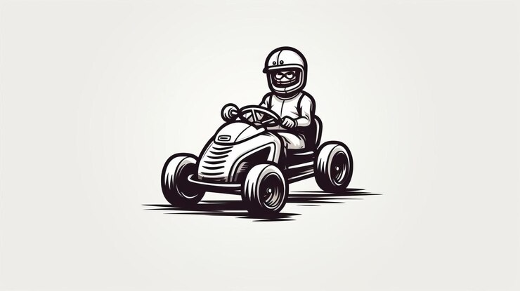 Foto ícone de um homem a andar de go-kart