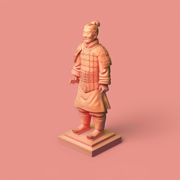 ícone de um Terra Cotta Warriors 3d render isométrico