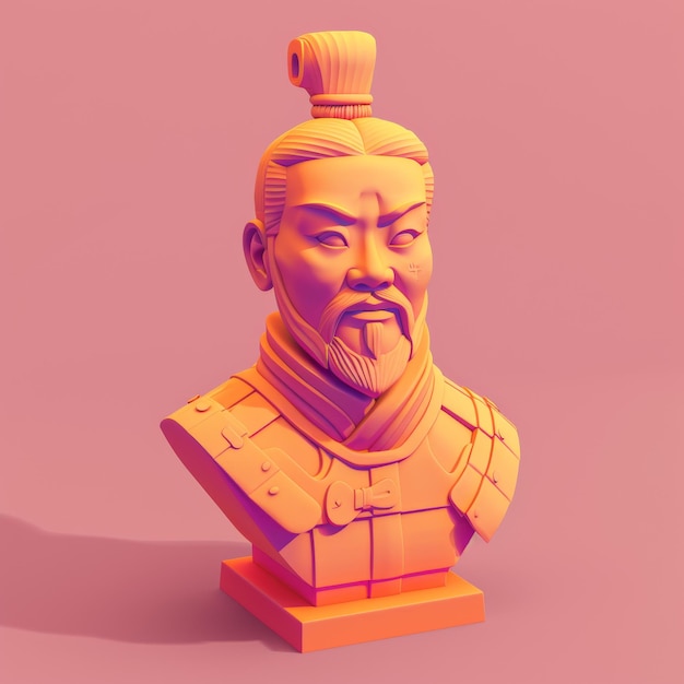 ícone de um Terra Cotta Warriors 3d render isométrico