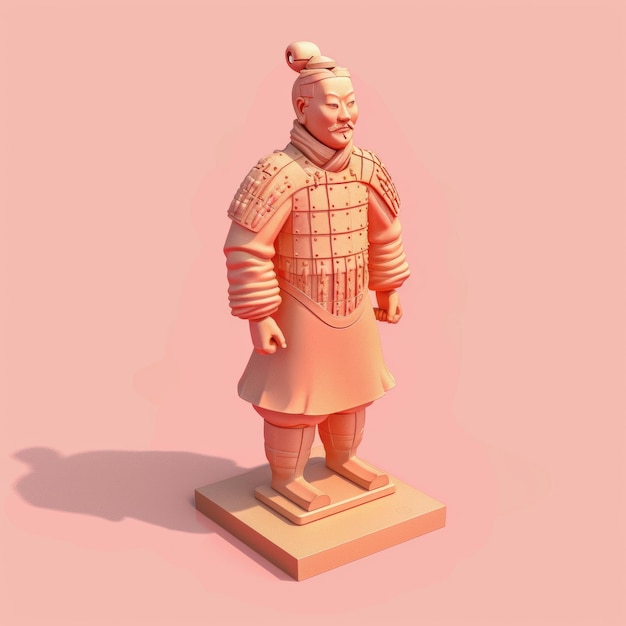 ícone de um Terra Cotta Warriors 3d render isométrico