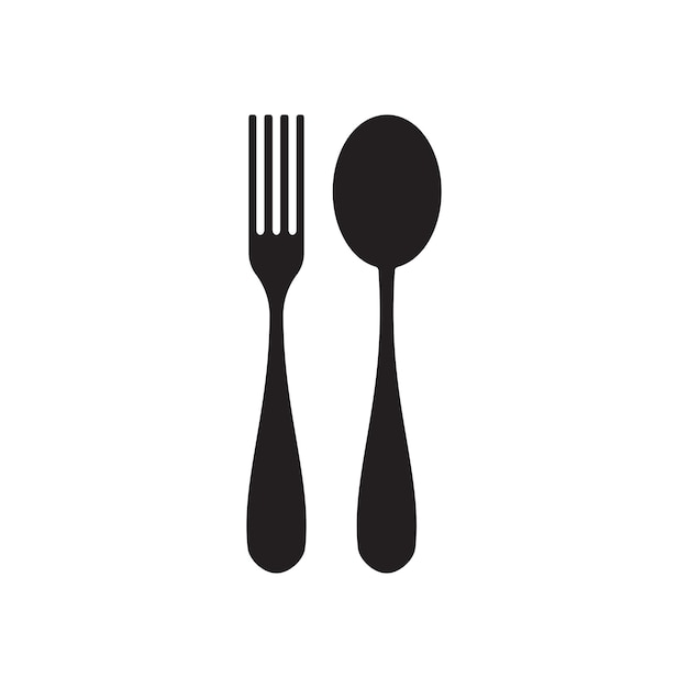 Ícone de vetor de colher e garfo Ícone de colcher e garfo para comer para aplicativos de alimentos e restaurantes e web