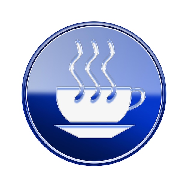 Ícone de xícara de café azul brilhante