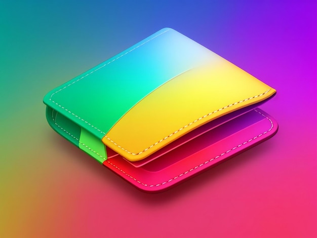 Foto Ícone do aplicativo de carteira de estilo 3d isolado em fundo colorido gerado por ai