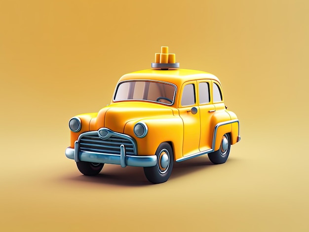 ícone do aplicativo de táxi estilo 3d isolado em fundo colorido Generative AIxA