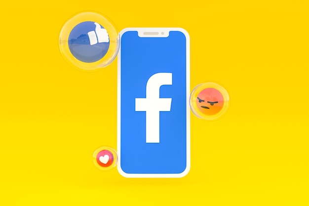 Ícone do Facebook com emojis 3d render