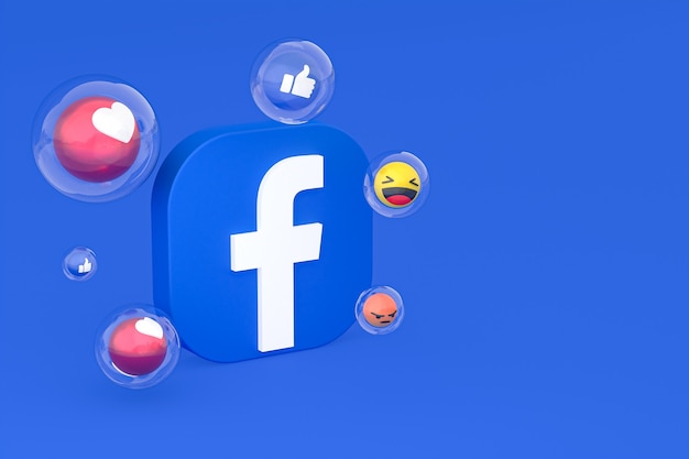 Foto Ícone do facebook na tela do smartphone ou renderização 3d do telefone móvel