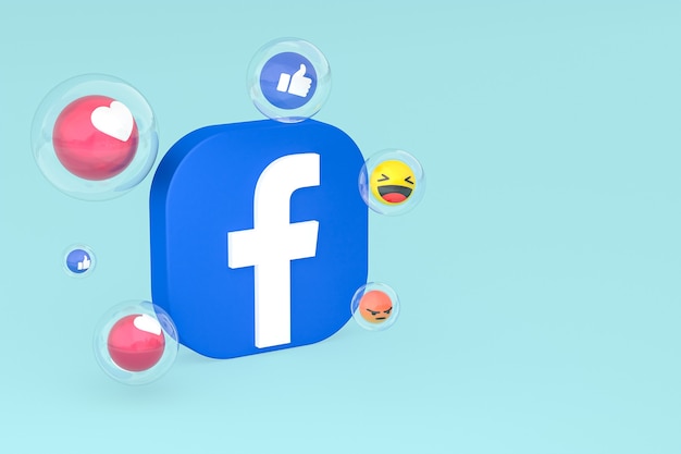 Foto Ícone do facebook na tela do smartphone ou renderização 3d do telefone móvel