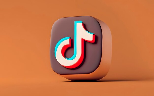 Foto Ícone do logotipo 3d do tiktok