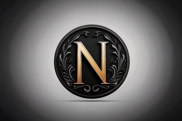 Foto Ícone do logotipo da letra n do alfabeto design de modelo criativo preto e branco com salpico quebrado para a empresa